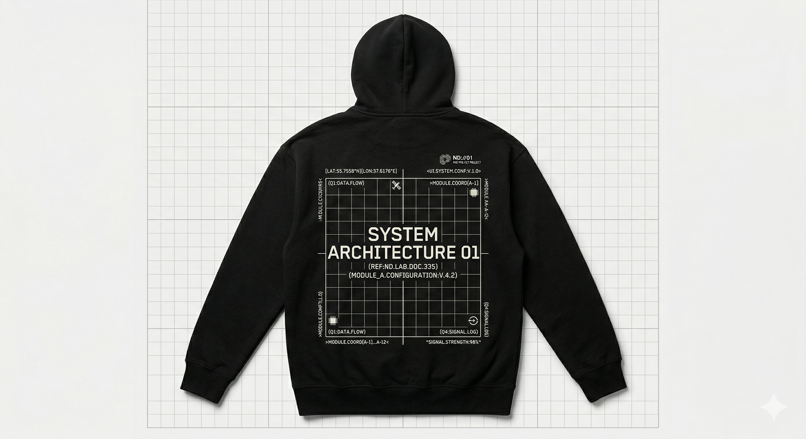 Minimal ND branding closeup