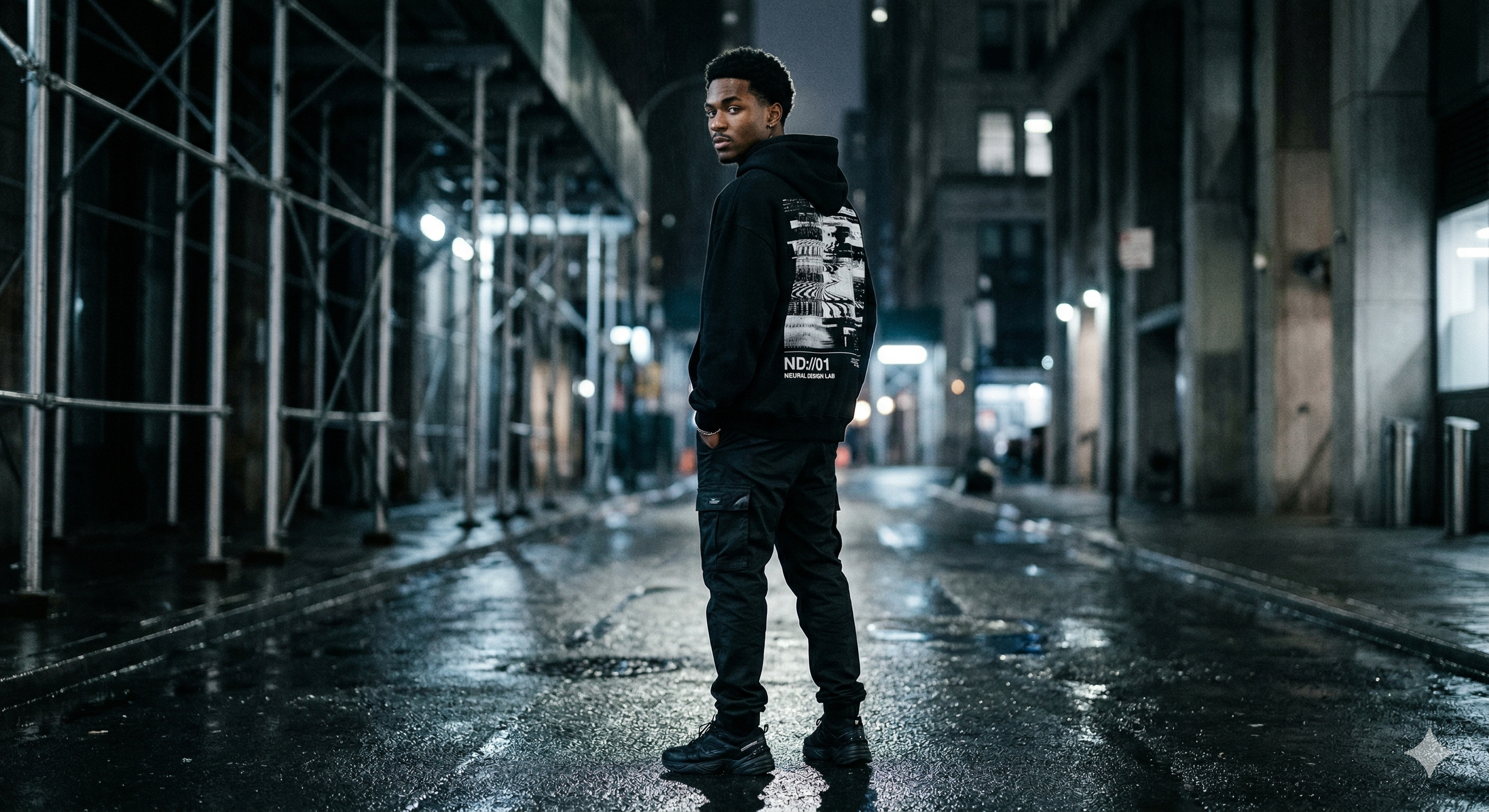 Glitch hoodie front and back